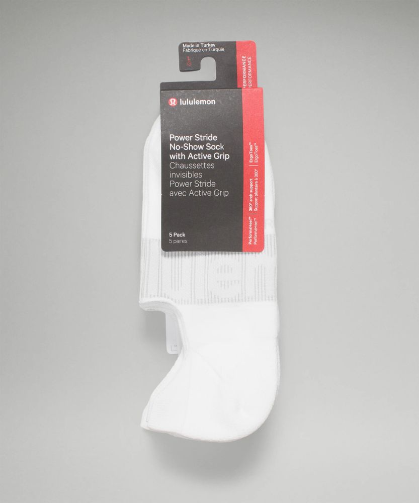 Men's Power Stride No-Show Socks with Active Grip *5 Pack |
