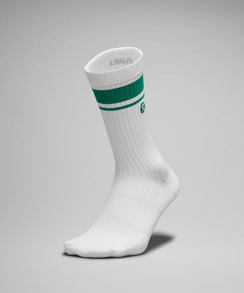 Men's Daily Stride Ribbed Comfort Crew Socks *Stripe |