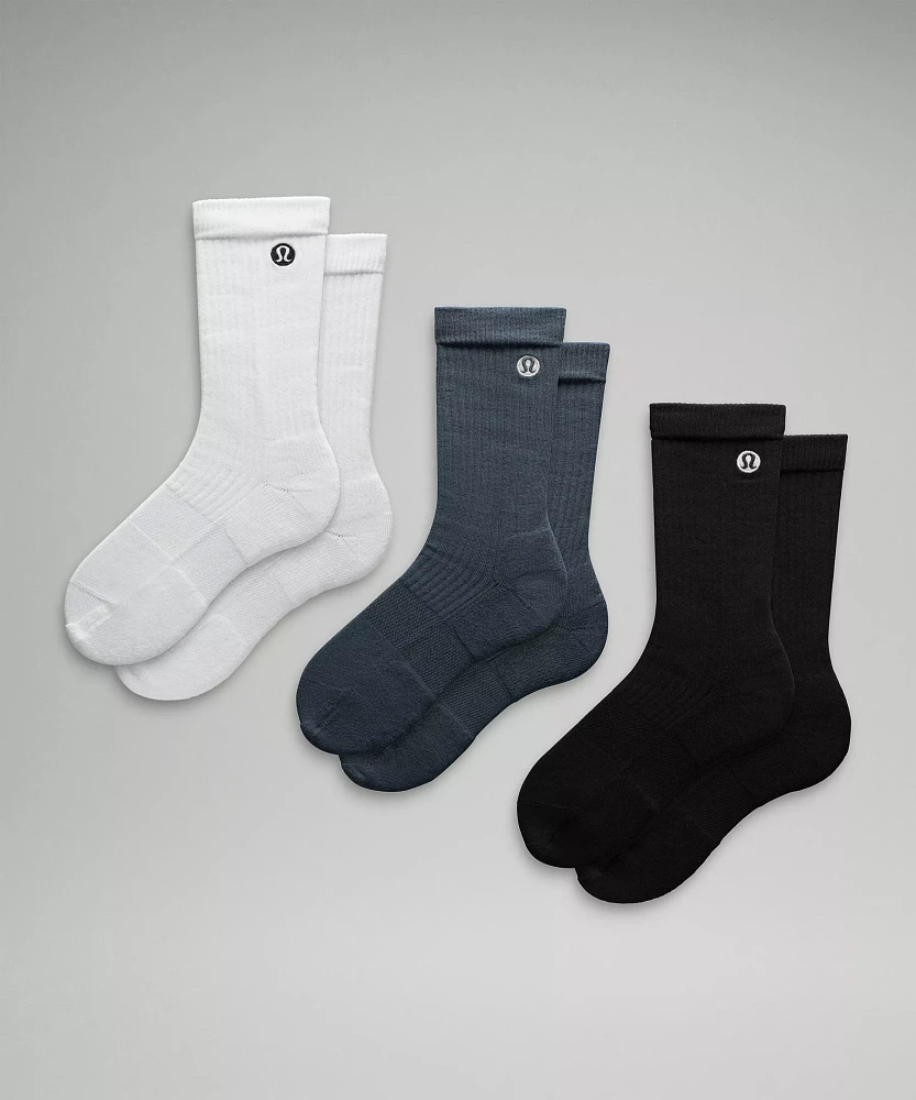 Men's Daily Stride Ribbed Comfort Crew Socks *3 Pack |