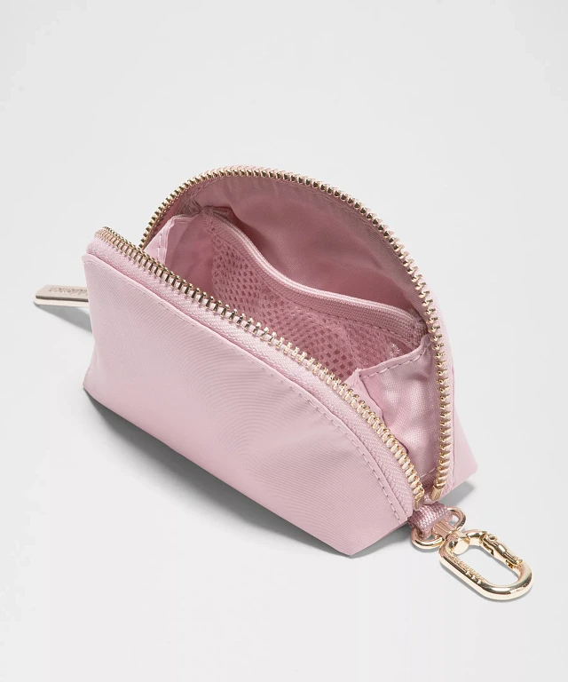 Dual Pouch Wristlet Keychain: Mini Yoga Bag, Detachable Zip Wallet, Coin Purse, Portable Keychain Wallet - Perfect For Travel, Gym & Everyday Use
