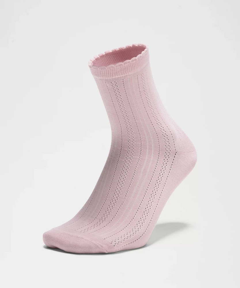 Unisex Pointelle Quarter Socks | Men's