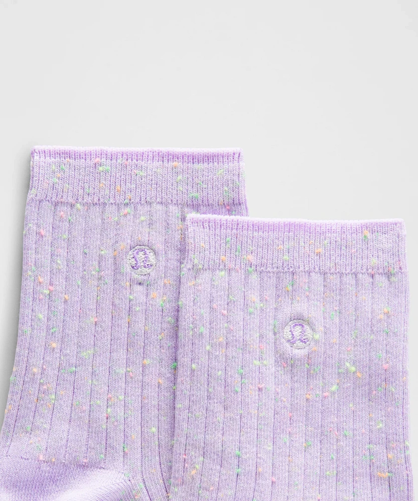 Unisex Neon Speckled Quarter Socks | Men's