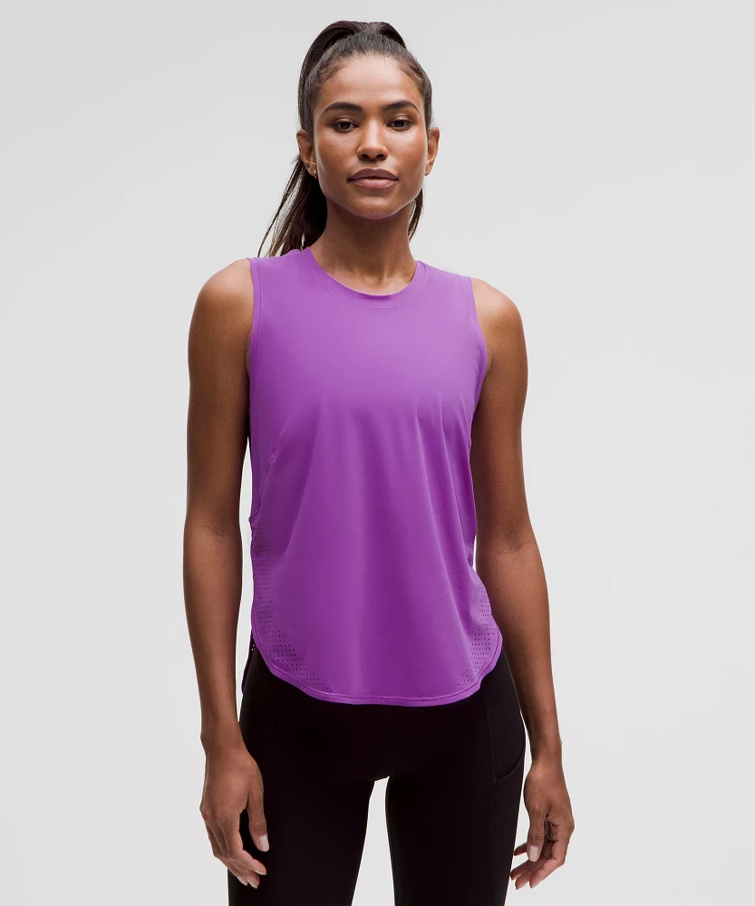 High-Neck Split-Hem Running Tank Top | Women's Sleeveless & Tops