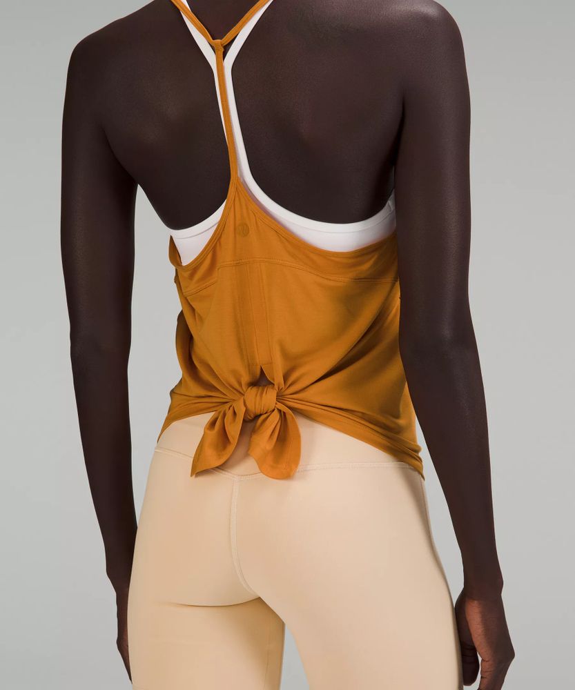 Modal-Silk Blend Tie-Front Yoga Tank Top, Women's Sleeveless & Tank Tops