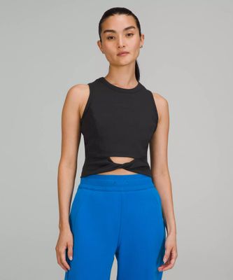 Cropped Cotton Ribbed-Band Tank Top | Women's Sleeveless & Tops