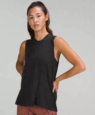 Modal-Silk Blend Tie-Front Yoga Tank Top | Women's Sleeveless & Tops
