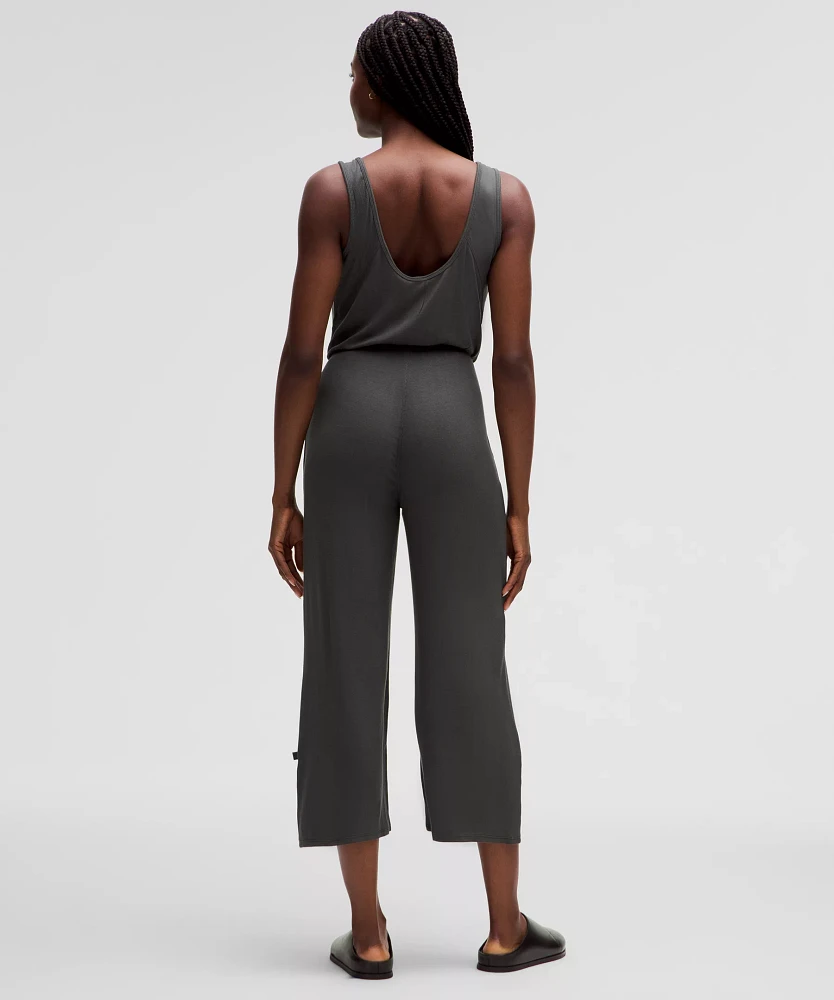 Cropped Wide-Leg Ribbed Jumpsuit | Women's Jumpsuits