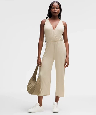 Cropped Wide-Leg Ribbed Jumpsuit | Women's Jumpsuits