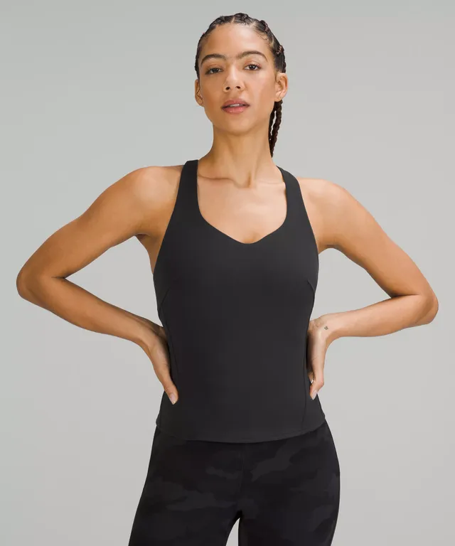 lululemon athletica, Tops, Lululemon Rally Your Heart Tank Top Shelf Bra  Luon Mesh Strappy Crisscross 4