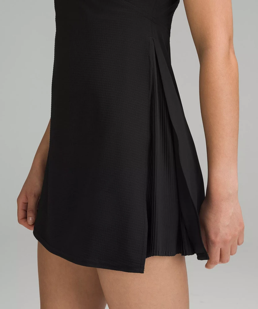 Grid-Texture Sleeveless Linerless Tennis Dress | Women's Dresses