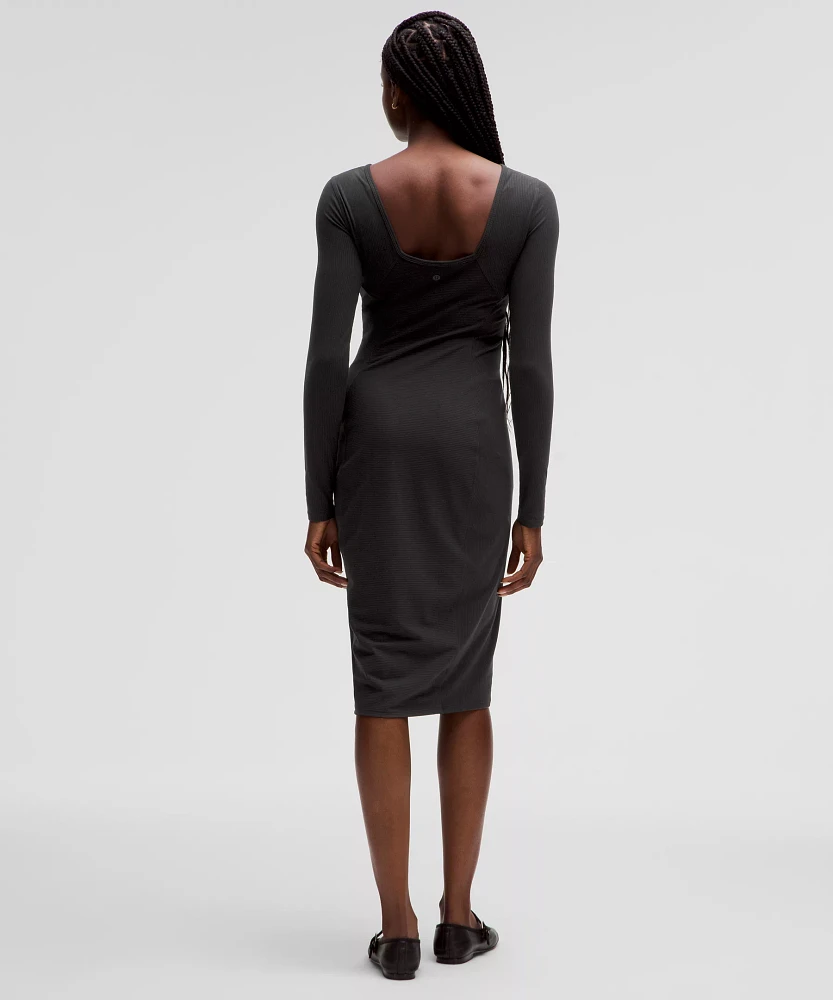 Ribbed Nulu Scoop-Back Long-Sleeve Dress | Women's Dresses