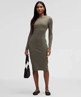 Ribbed Nulu Scoop-Back Long-Sleeve Dress | Women's Dresses