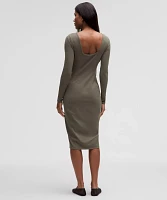 Ribbed Nulu Scoop-Back Long-Sleeve Dress | Women's Dresses