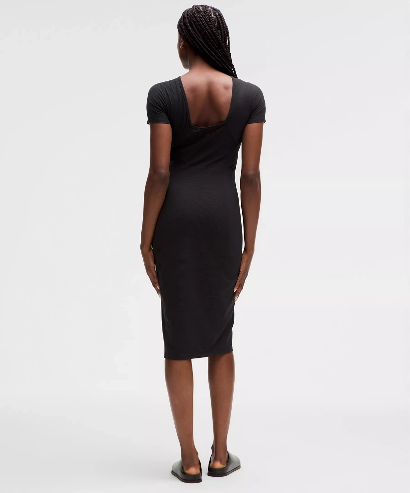 Ribbed Nulu Scoop-Back Cap Sleeve Dress | Women's Dresses