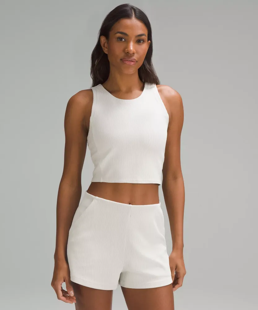 White Mesh Back Tie Athletic Crop Top - Kendry Collection Boutique
