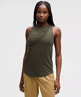 Silk-Blend Shirred Tank Top | Women's Sleeveless & Tops