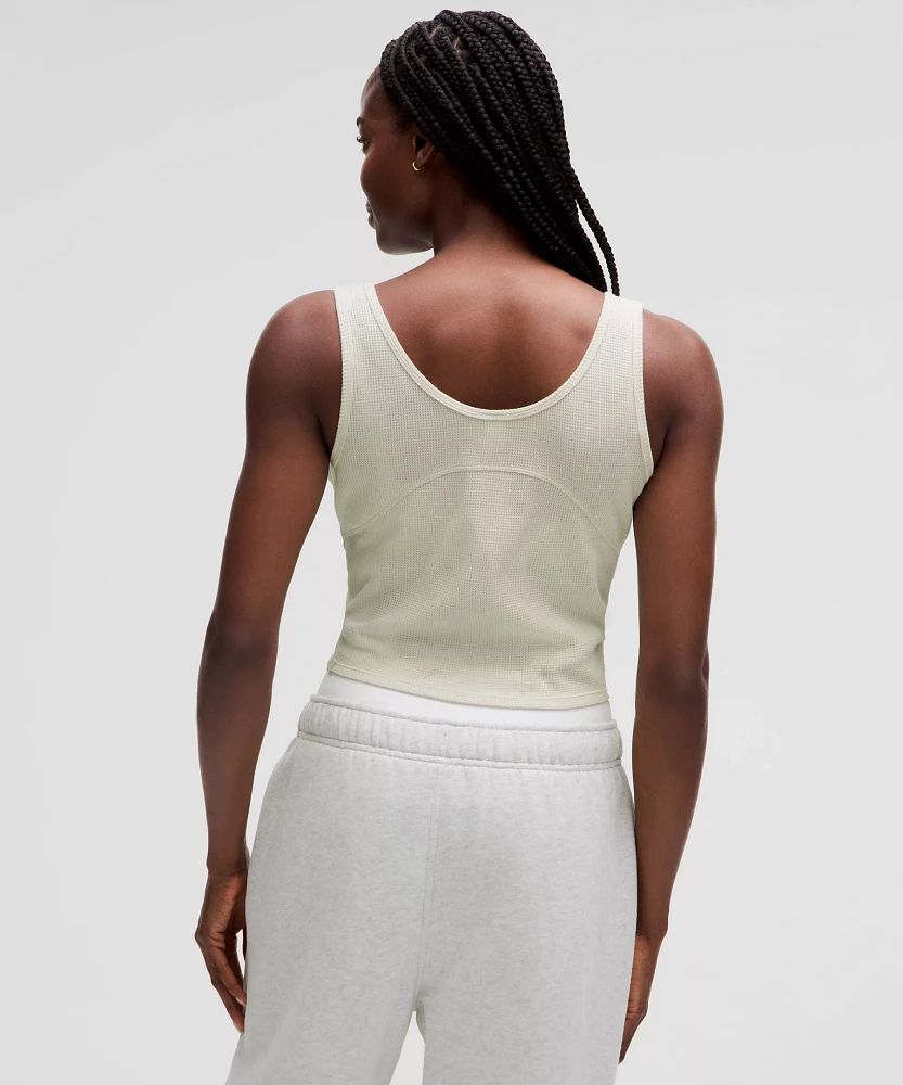 Cotton-Blend Henley Tank Top | Women's Sleeveless & Tops