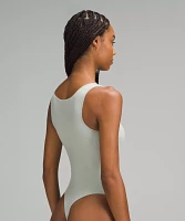 Wundermost Ultra-Soft Nulu Square-Neck Sleeveless Bodysuit | Women's Bodysuits
