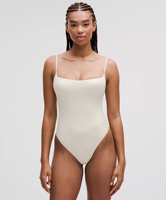 Wundermost Ultra-Soft Nulu Square-Neck Spaghetti-Strap Bodysuit | Women's Bodysuits