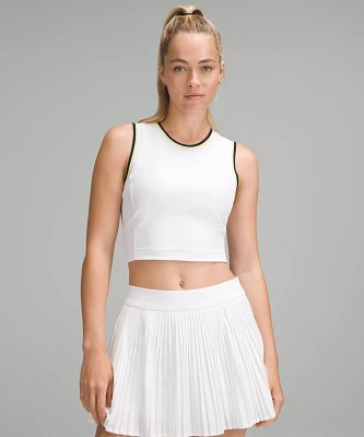 Collegiate Scoop-Neck Crop Tennis Tank *Medium Support, B/C Cup | Women's Sleeveless & Tops