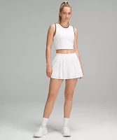 Varsity Scoop-Neck Cropped Tennis Tank Top *Medium Support, B/C Cup | Women's Sleeveless & Tops