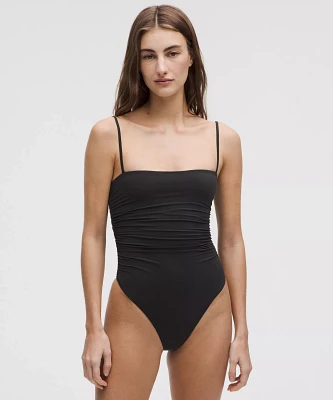 Wundermost Ultra-Soft Nulu Ruched Cami Bodysuit | Women's Bodysuits