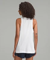 Long Cotton Crewneck Tank Top | Women's Sleeveless & Tops