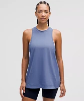 Long Cotton Crewneck Tank Top | Women's Sleeveless & Tops