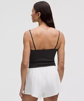 Cotton Pointelle Cropped Cami Tank Top | Women's Sleeveless & Tops