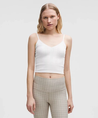 Cotton Pointelle Cropped Cami Tank Top | Women's Sleeveless & Tops