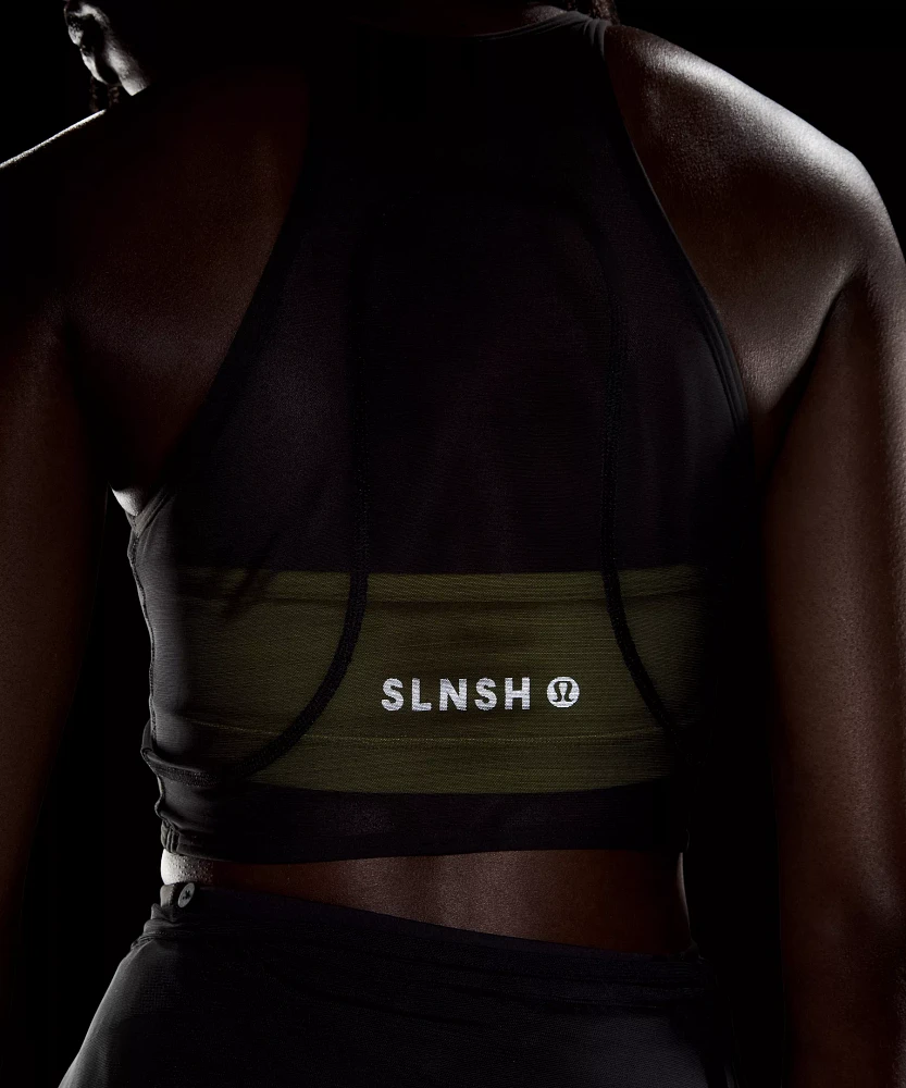 Mesh Cross-Front Cropped Tank Top B/C Cup *SLNSH Collection | Women's Sleeveless & Tops