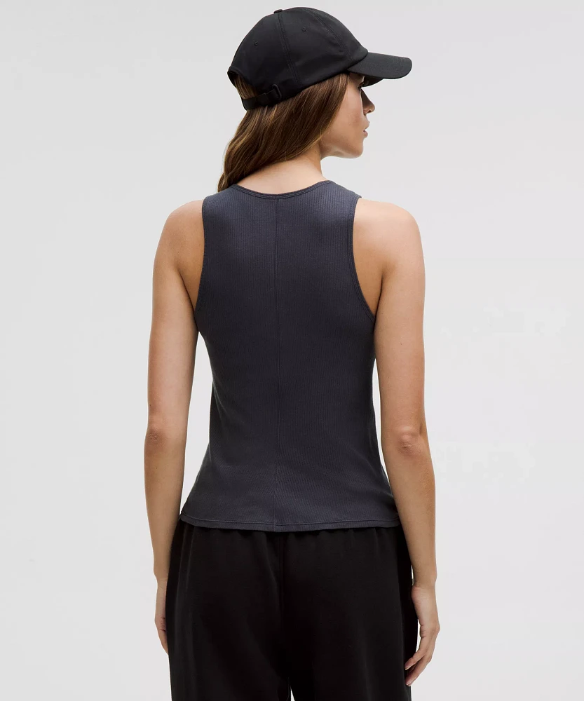 Sheer Cotton Ribbed Tank Top | Women's Sleeveless & Tops