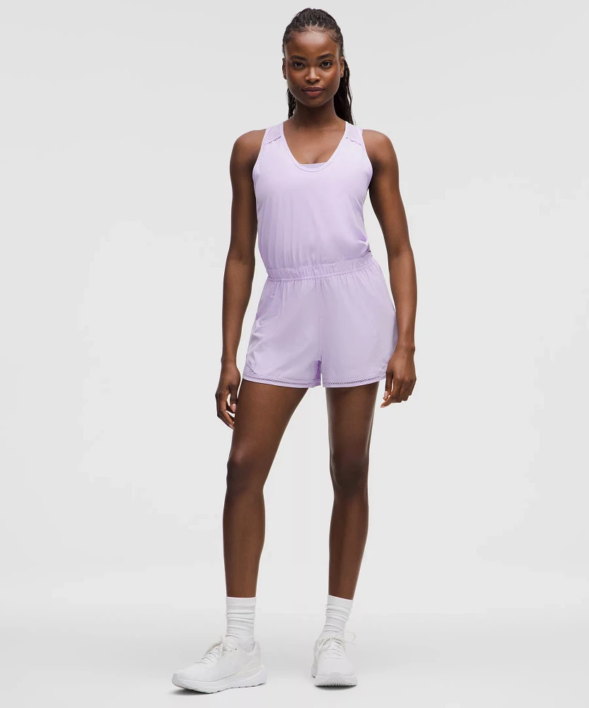 Hotty Hot Running Romper *Lace Trim | Women's Jumpsuits