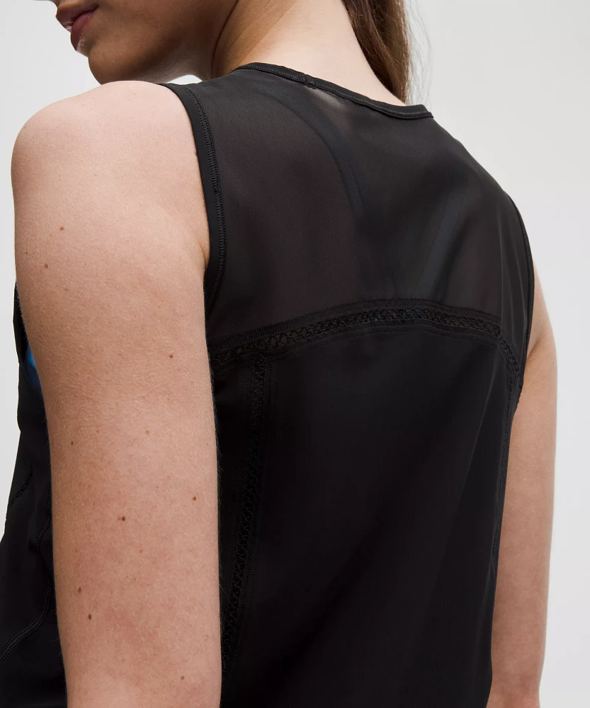 Sculpt Cropped Tank Top *Lace Trim | Women's Sleeveless & Tops