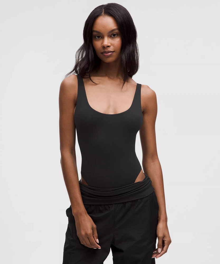 Wundermost Ultra-Soft Nulu Mesh Scoop-Back Sleeveless Thong Bodysuit | Women's Bodysuits