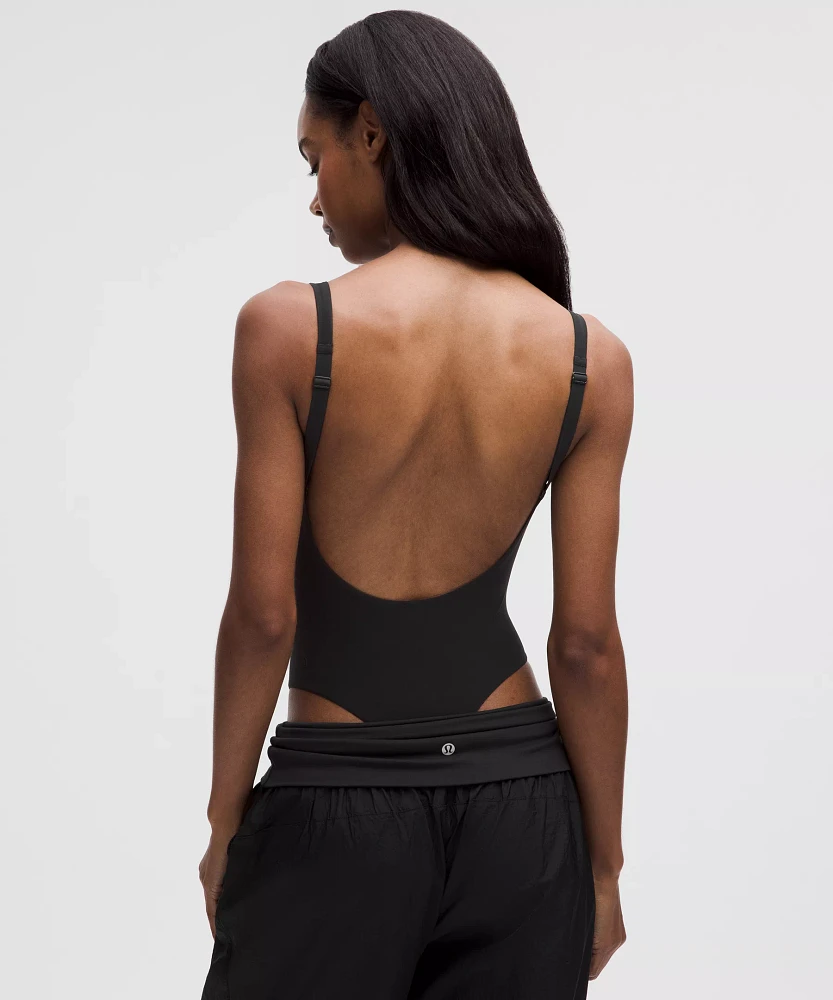 Wundermost Ultra-Soft Nulu Mesh Scoop-Back Sleeveless Thong Bodysuit | Women's Bodysuits
