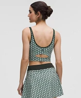 Scoop-Neck Cutout Tennis Tank Top *Medium Support, B/C Cup | Women's Sleeveless & Tops
