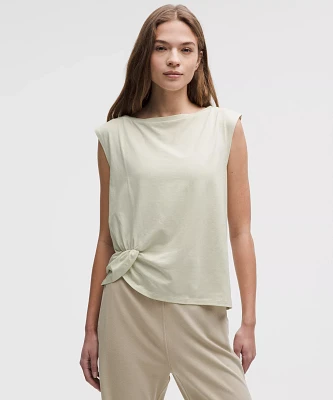 Cotton-Blend Twist-Front Tank Top | Women's Sleeveless & Tops