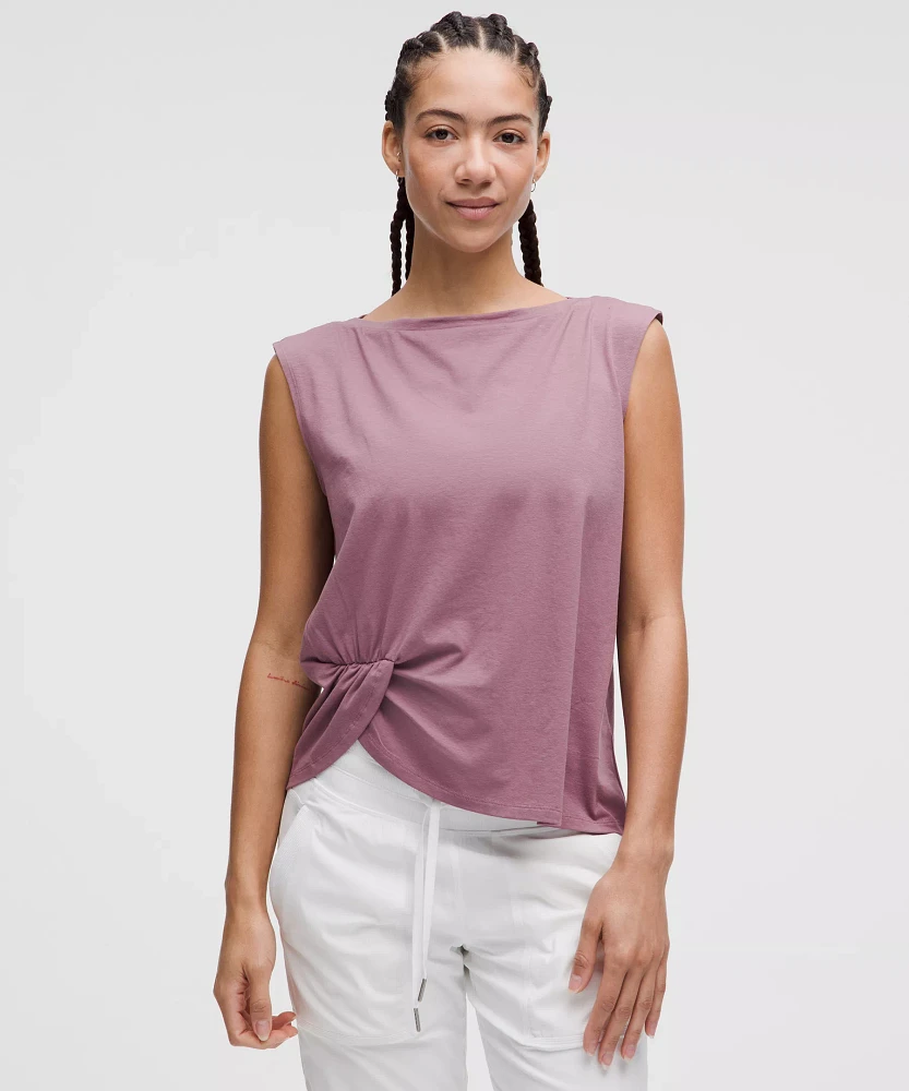 Cotton-Blend Twist-Front Tank Top | Women's Sleeveless & Tops
