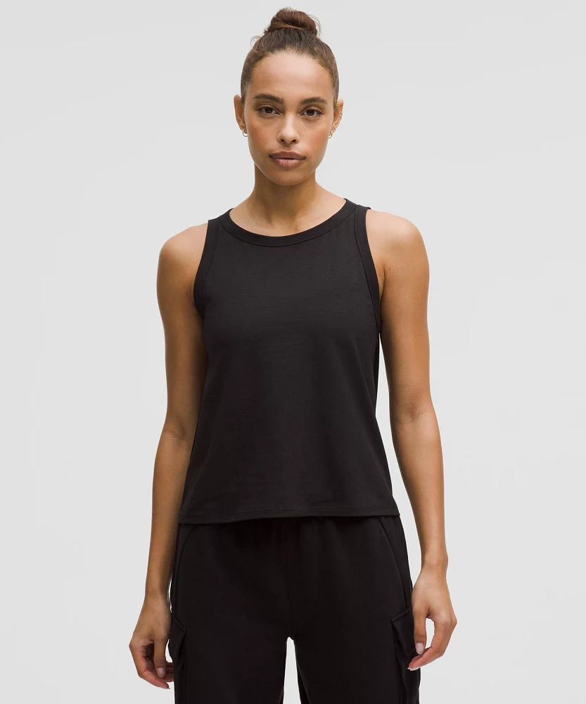 Cotton-Blend Open-Back Tank Top | Women's Sleeveless & Tops