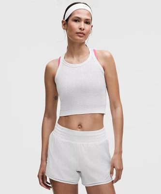 Swiftly Pointelle Cropped Racerback Tank Top | Women's Sleeveless & Tops