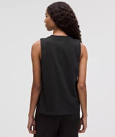 Cotton Jersey Stitch-Detail Tank Top | Women's Sleeveless & Tops