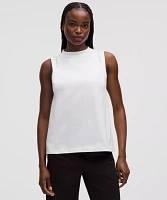 Cotton Jersey Stitch-Detail Tank Top | Women's Sleeveless & Tops