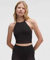 Nulu High-Neck Mesh-Hem Tank Top *Light Support, B/C Cup | Women's Sleeveless & Tops