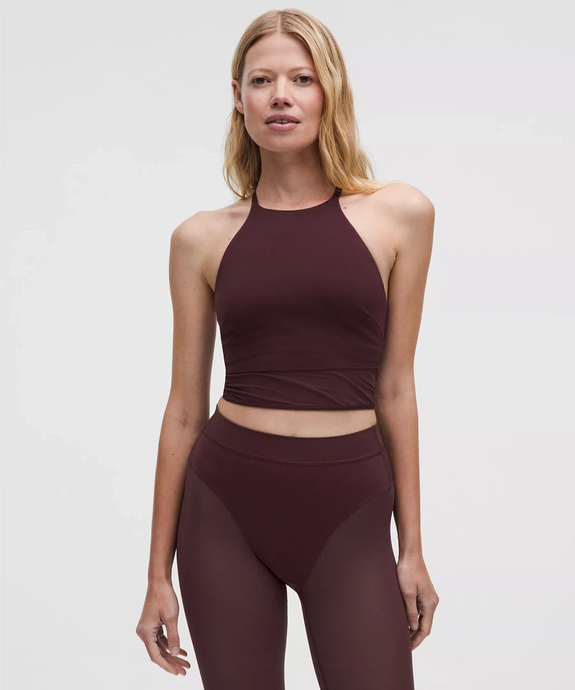 Nulu High-Neck Mesh-Hem Tank Top *Light Support, B/C Cup | Women's Sleeveless & Tops