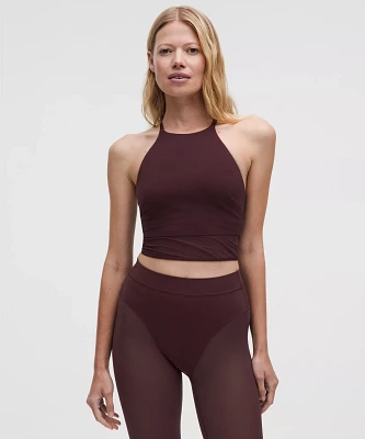 Nulu High-Neck Mesh-Hem Tank Top *Light Support, B/C Cup | Women's Sleeveless & Tops