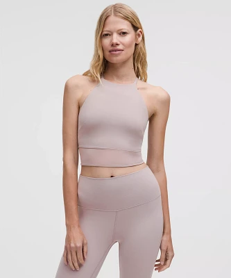 Nulu High-Neck Mesh-Hem Tank Top *Light Support, B/C Cup | Women's Sleeveless & Tops