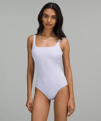 Waterside Square-Neck One-Piece Swimsuit *Smocked B/C Cup, Medium Bum Coverage | Women's Swimsuits