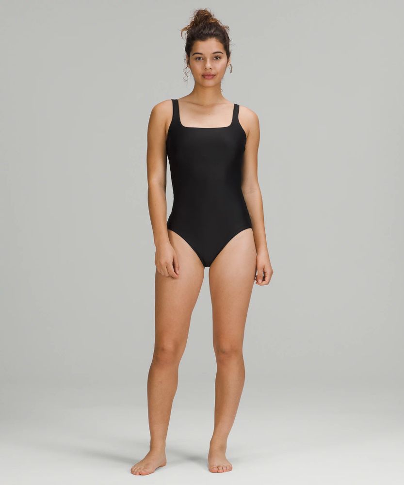 Waterside Square-Neck One-Piece Swimsuit *B/C Cup, Medium Bum Coverage | Women's Swimsuits