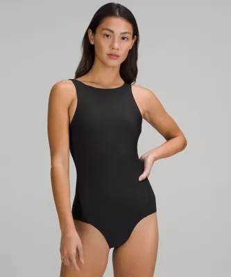 Waterside High-Neck Back-Clasp One-Piece Swimsuit | Women's Swimsuits